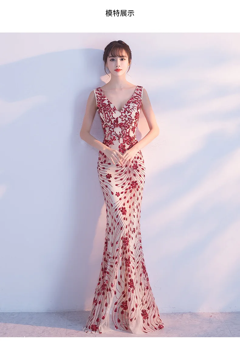 Womens summer dresses new arrival 2019 Party Sleeveless V neck Sexy slim long fashion Trumpet mermaid female clothes (56)