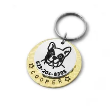 Пользовательский бульдог, собачий жетон с гравировкой, домашний питомец с индивидуальной надписью ID бирка, для домашних животных, ювелирное изделие, для собак ювелирные изделия, бульдог ID бирка