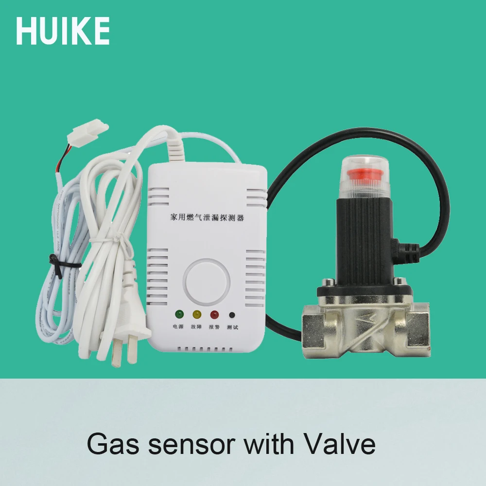 1 PCS Home security Alarm Coal Gas natural gas LPG Leak Fire Sensor with Valve Cut off piping