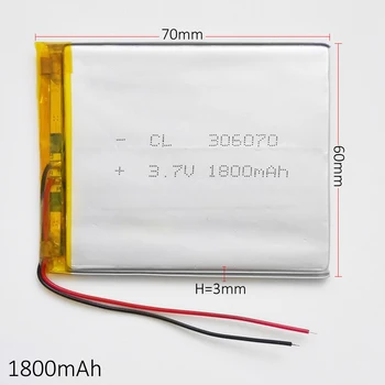 

3.7V 1800mAh Lithium Polymer LiPo Rechargeable Battery cells power For PAD GPS PSP Vedio Game E-Book Tablet PC Power Bank 306070