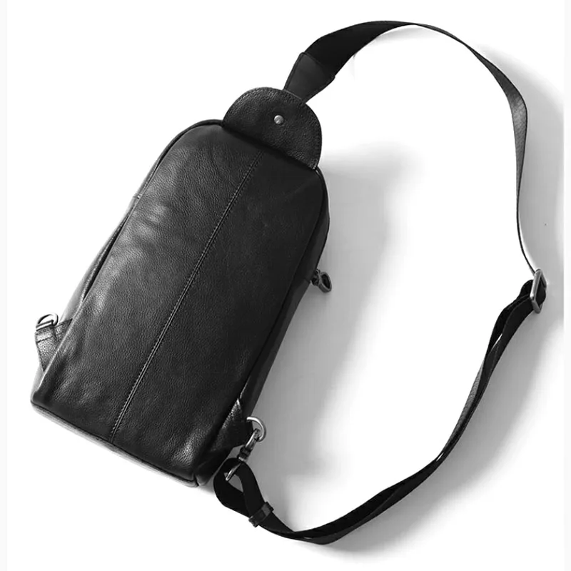 AETOO Men's chest bag leather bag top layer leather shoulder Messenger bag handmade original leisure bag