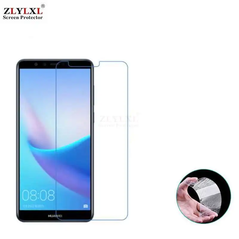 

Glass + case Transparent Dirt-resistant soft back case for Huawei honor enjoy 8 Plus tempered glass screen protector