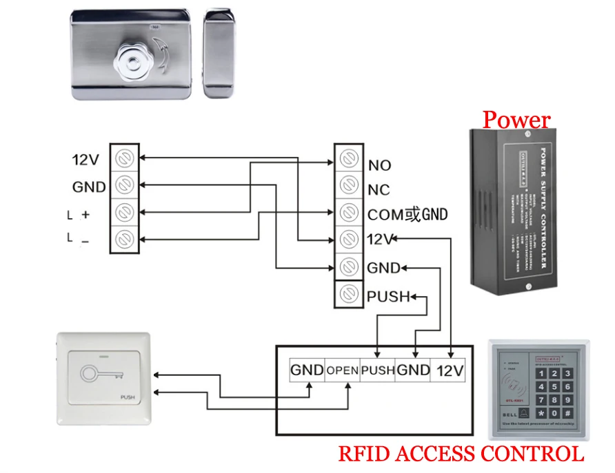 GALO безопасности металлический корпус RFID клавиатуры контроля доступа Электрический магнитный замок комплект для 280 кг деревянные двери