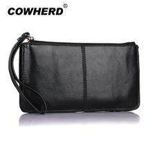 Новинка, Дизайнерский Модный женский кошелек из воловьей кожи, Женский кошелек из натуральной кожи, корейский кошелек на молнии, вместительный дневной клатч