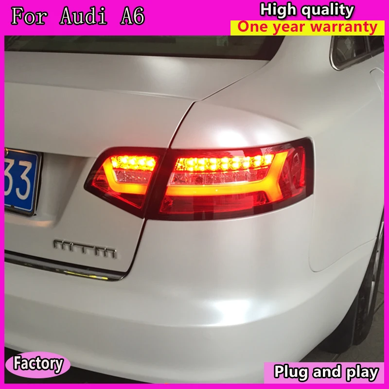 Автомобильный Стайлинг для Audi A6 задние фонари 2009-2012 для A6 светодиодный задний фонарь DRL+ тормоз+ Парк+ сигнальный светодиодный фонарь