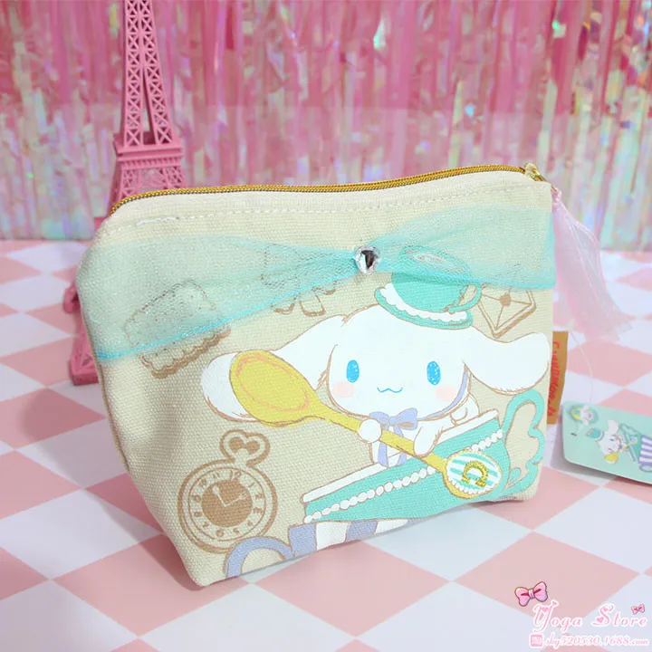 Новая парусиновая сумка с мультяшными аниме большими ушками Cinnamoroll, собачий пудинг, собачка, сумка, косметичка для девочки, подарок ребенку
