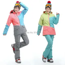 free shipping 2014 new color women’s ski jacket mixed color Beautiful skiing jacket windproof waterproof snowboard jacket