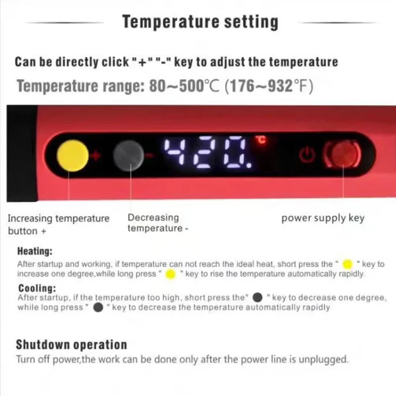 Бесплатная доставка CXG E60w/90 Вт/110 Вт ЖК-дисплей Температура цифровой светодиодный регулируемый Электрический паяльник ЕС Plug + 10 шт. припоя