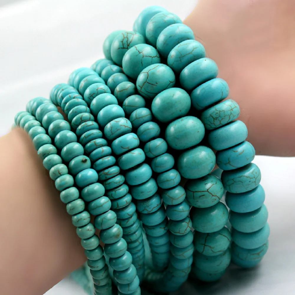 

Hot 40-124pcs/strand 6 Optional Sizes Natural Blue Howlite Light Blue Stone Loose Beads For Bracelet Necklace DIY Jewelry Making