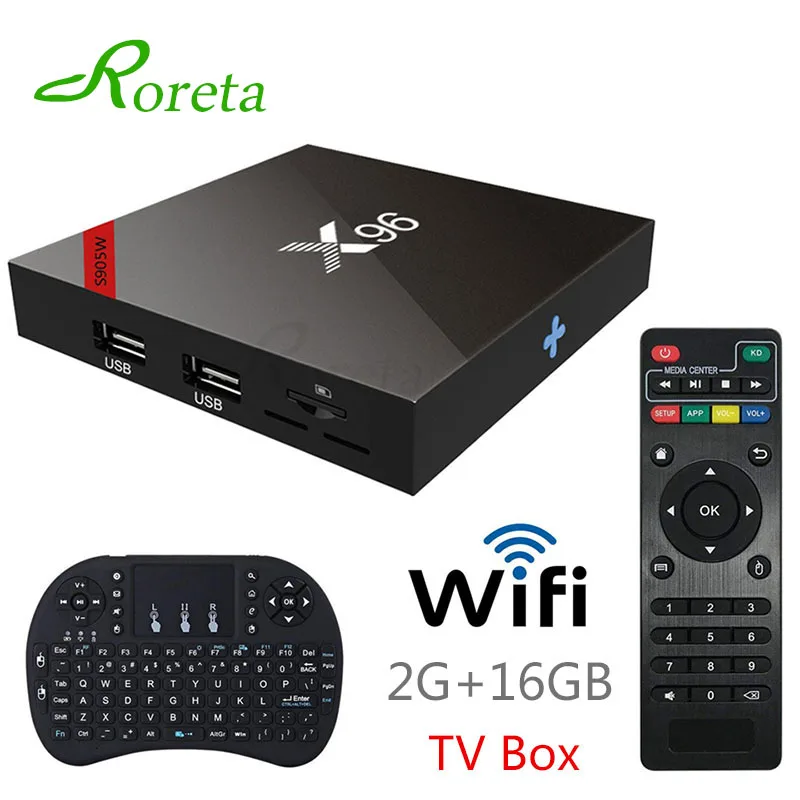 

Roreta Original X96W tv box HD 4K WiFi smart tv box Android 7.1 2GB 16GB Amlogic S905W Quad Core Set-top Box Media Player tv box