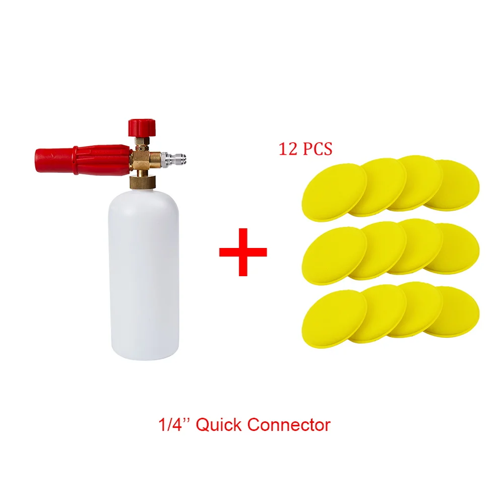 Пенная насадка высокого давления+ 12 шт. Автомобильная полировальная подушка губки пистолет для Karcher для Bosch для Lavor для Black Decker