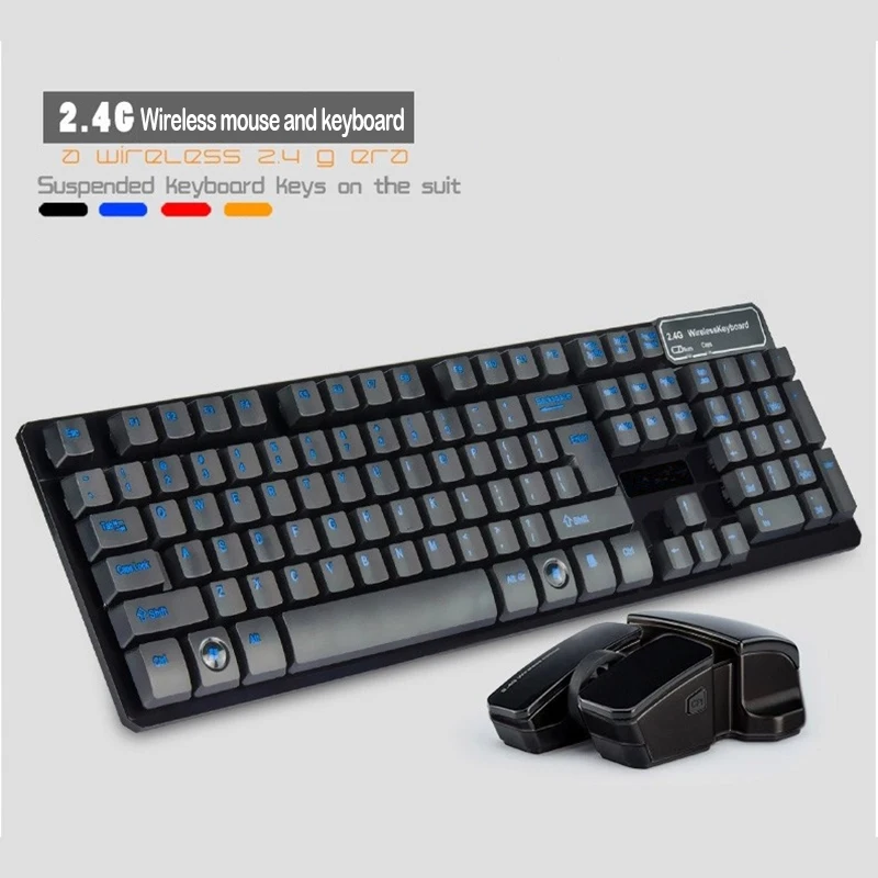 

High Quality Fashion 2.4G 10M Wireless Keyboard and Mouse Combo Set Computer Accessories For Laptop PC Home Office For LOL Game