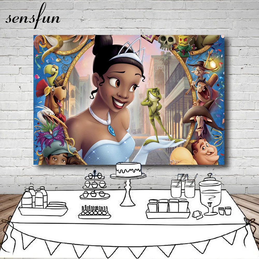 

Sensfun Princess Frog Girls Birthday Party Backdrop Customized Baby Shower Photography Backgrounds 7x5FT Vinyl