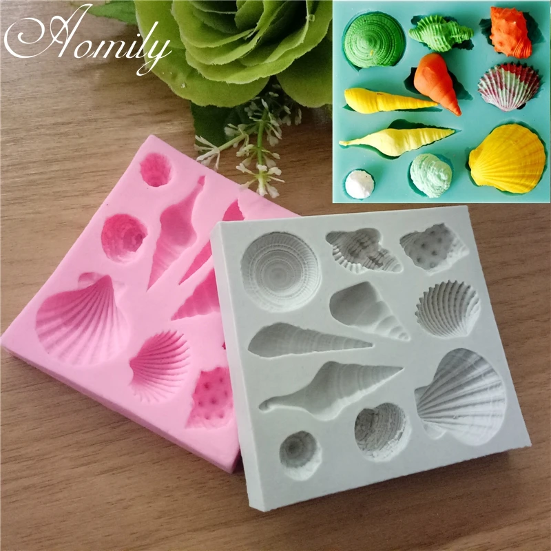 Aomily 10 видов стилей 3D в форме раковины силиконовый DIY кондитерский ледяной блок