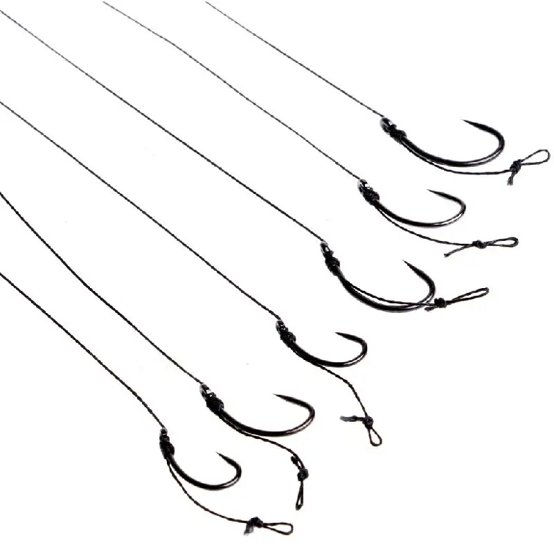 6Pcs Barbless Size 6 8 10 Carp Fishing Hook Tackle Hair Rigs Fishing Accessories Tackles