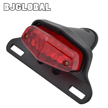 

BJGLOBAL 12V LED Brake Lights Side Mount License Plate Bracket Tail Lights Taillight For Harley Bikes Bobber Choppers Custom