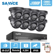SANNCE 8CH 1080P 2MP CCTV DVR рекордер 4 шт 1080P HD 1920*1080 дюймов/наружная купольная камера безопасности системы и 1 ТБ HDD Onvif