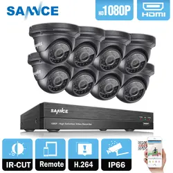 SANNCE 8CH 1080 P 2MP CCTV DVR Регистраторы 4 шт. 1080P HD 1920*1080 в/Открытый безопасности купольная Камера Системы и 1 ТБ HDD Onvif