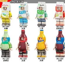 80 шт. PG8134 строительные блоки молока и газированных напитков цифры Стивен Бесси Хэнк Аллен Кристина кирпичи для ребенка игрушка в подарок