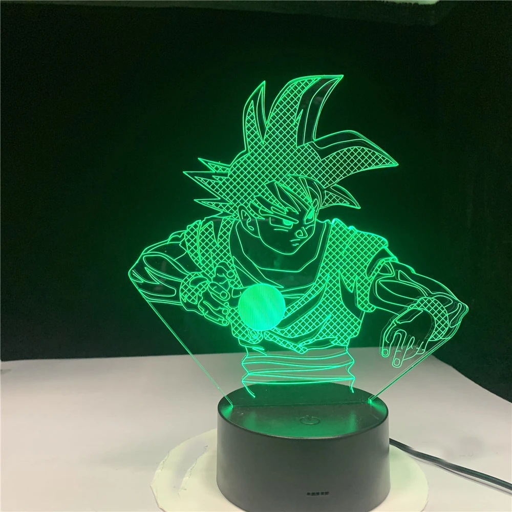 Светодиодный ночник Dragon Ball Z Goku рисунок Каме хаме Ha 3d лампа украшения в спальню Детский подарок на день рождения для детей Новинка свет Saiyan
