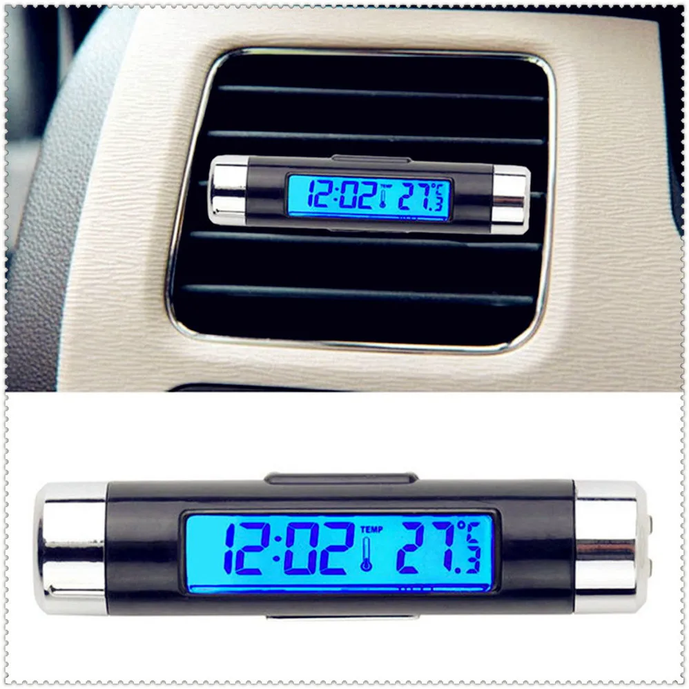 Car Digital LCD Temperature Clock Time Vent for Volvo ReCharge Heico