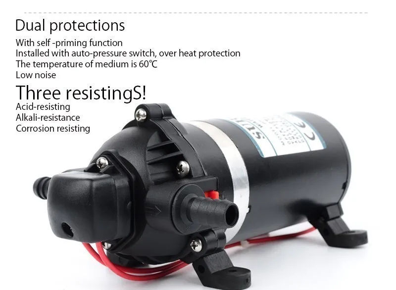 160psi AC 110v/220v Water Pump High Pressure Diaphragm Pump 9.5m lift Submersible pumps For Chemical DP-160s