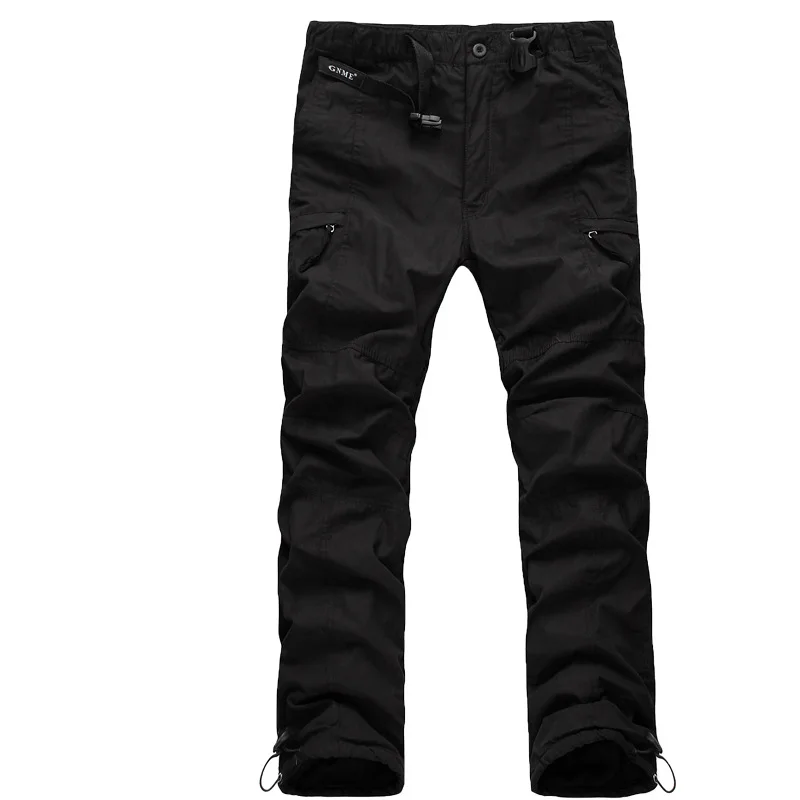 Новинка, мужские зимние брюки карго, утепленные флисовые брюки карго, мужские повседневные брюки с несколькими карманами, военные тактические брюки размера плюс 3XL - Цвет: Black
