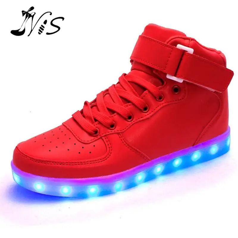 

NIS Big Size Women LED Shoes For Adult USBCharging Glowing Outdoor Sport Dance Spring Summer Casual Shoes Woman Vulcanize Shoe