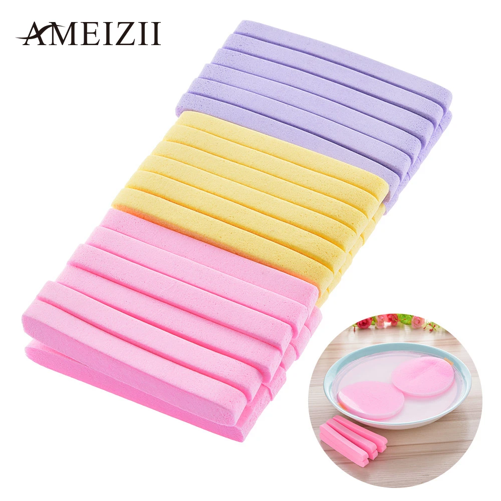 

AMEIZII 12Pcs/Bag Cellulose Cosmetic Puff Compressed Cleansing Sponge Facial Cleanser Washing Pad Skin Care Makeup Remover Tools