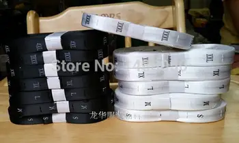 

Wholesale 500pcs/roll garment size label clothing woven tags number tags size tags embroidered size labels free shipping