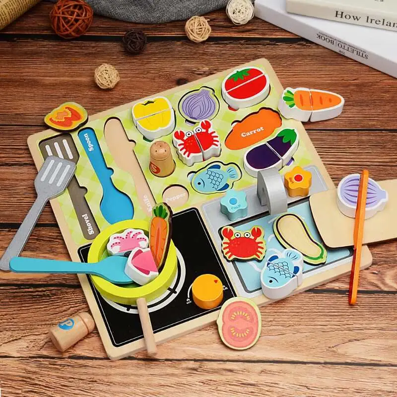 

Kids Kitchen Food Set Baby Toys Seafood BBQ Supermarket Food Cutting Children baby Play House Kitchen Toys Gift For Girl Boys
