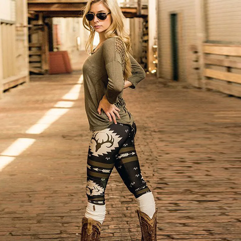 Women Digital Printing Leggings Workout Leggings High