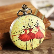 Балетные костюмы танцор карманные часы брелок с цепью цепочки и ожерелья кулон для мужчин s флип чехол часы для женщин дамы кварцевые платья