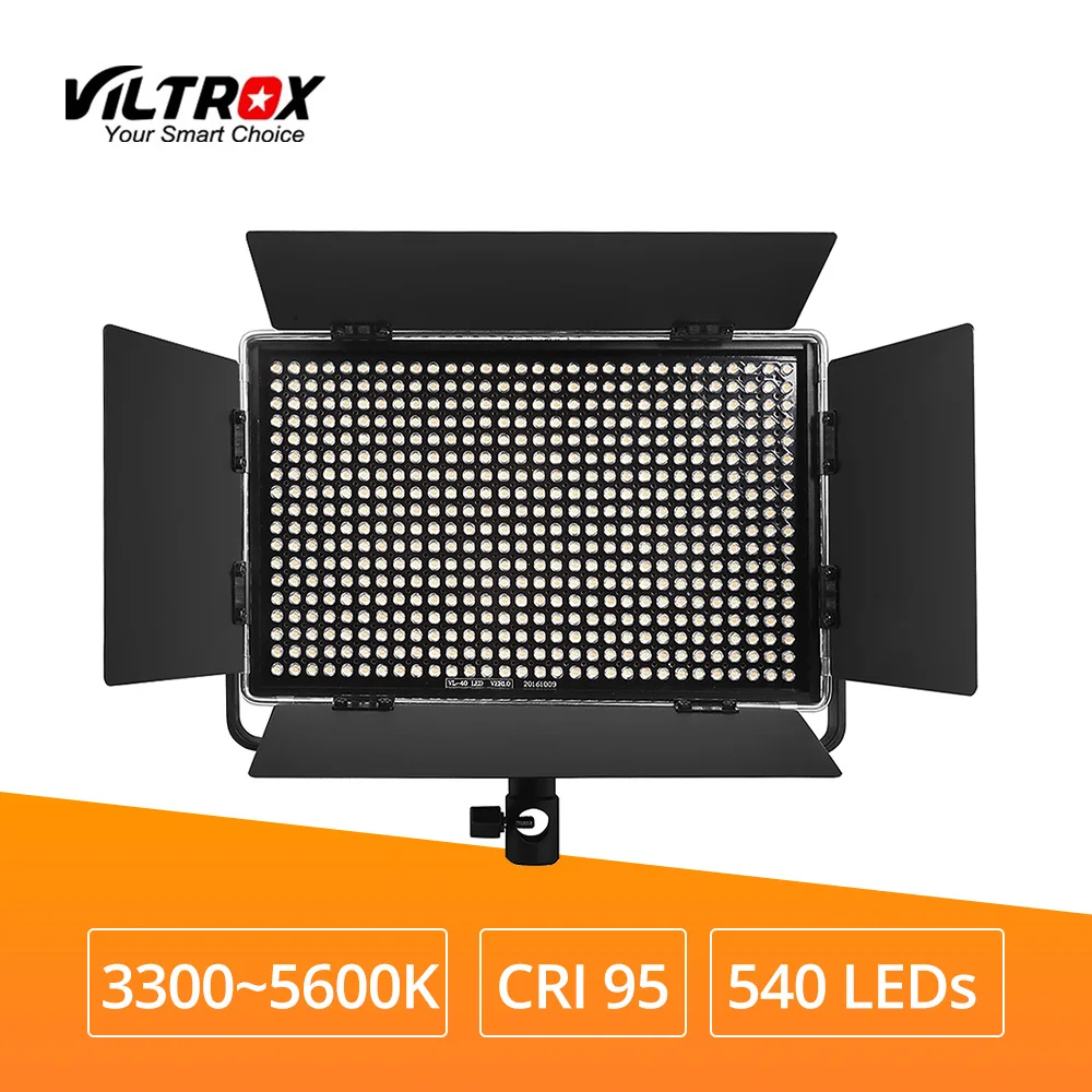 

Viltrox VL-40T 540 LED Studio Video CRI 95 LCD Display 3300K~5600K Slim Bi-color Dimmable LCD Light Lamp for Camera Camcorder