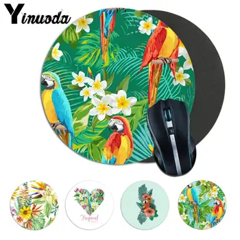 

Yinuoda New Arrivals Parrot Tropical Blossom Laptop Computer round desk pads Mousepad Custom Design Gaming Computer Mouse pads