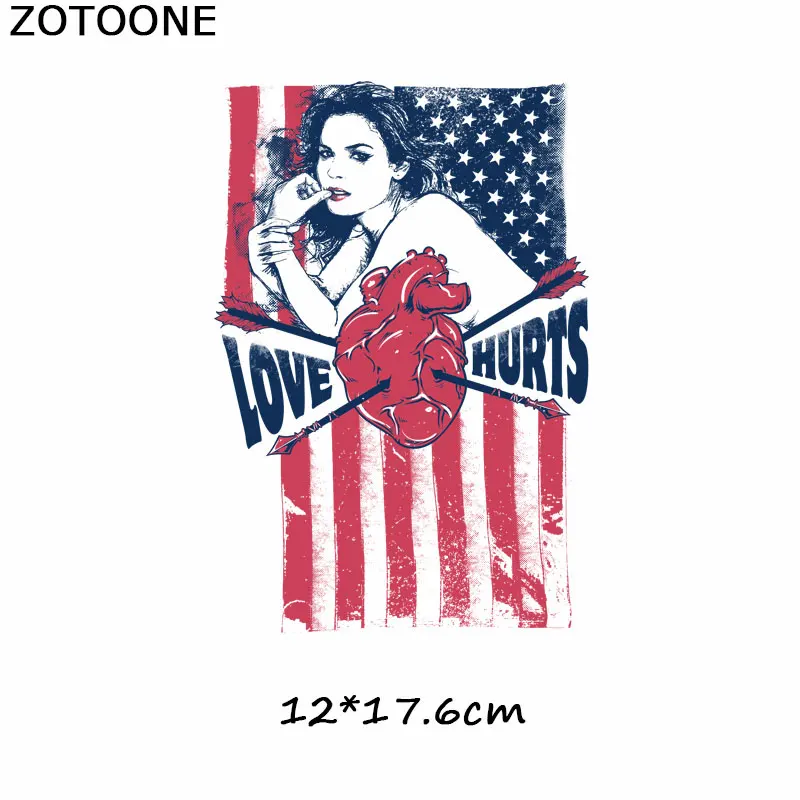 Нашивка ZOTOONE с американским флагом и черепом для одежды термоперенос моющиеся