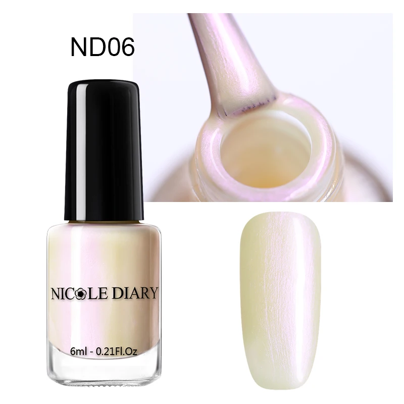 NICOLE DIARY 6ml Peel Off Thermal Nail Polish Glitter Chameleon Color Changing Water-based Manicure Nail Art Varnish - Цвет: S8-ND06