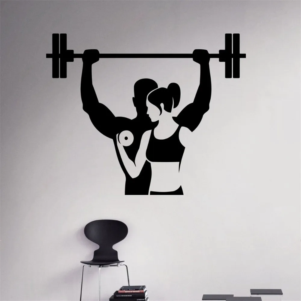 Fitness Wall Decal Workout Gym Vinyl Sticker Healthy Lifestyle Home Interior Sport Wall Art Murals Housewares Design Wallpapers