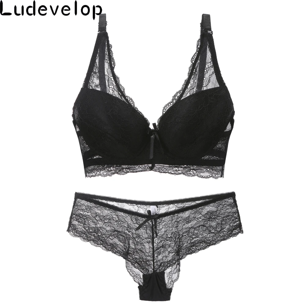 

Fashion autumn and winter underwear female sexy lace adjustable bra set thin plus size push up bra set