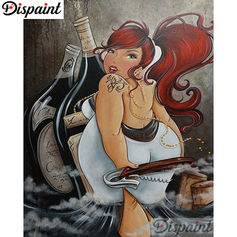 

Dispaint Full Square/Round Drill 5D DIY Diamond Painting "Cartoon woman" 3D Embroidery Cross Stitch 3D Home Decor A06072