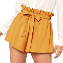 Feitong женские сексуальные летние повседневные шорты с высокой талией, короткие пляжные шорты с бантом, Летние повседневные шорты# w35