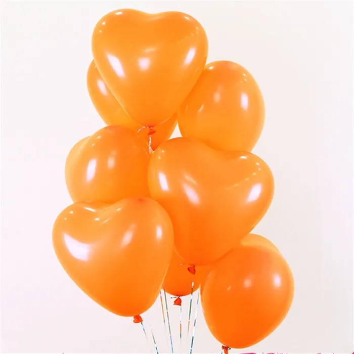 10 шт 10 дюймов 2,2 г латексные воздушные шары «сердце» принадлежности для дня рождения Свадебные украшения надувные воздушные шары Аксессуары для праздников - Цвет: B13 Orange Heart