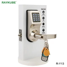 RAYKUBE Digital Eletrônico Fechadura Da Porta Com Senha Do Teclado RFID R-Y16 Desbloqueio Bloqueio Inteligente de Controle Remoto Para Porta De Madeira