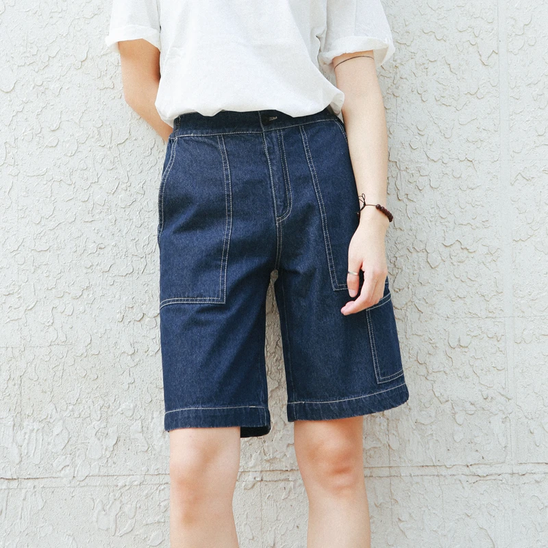 PLAMTEE 2018 Spring Vintage Straight Women Denim Pants