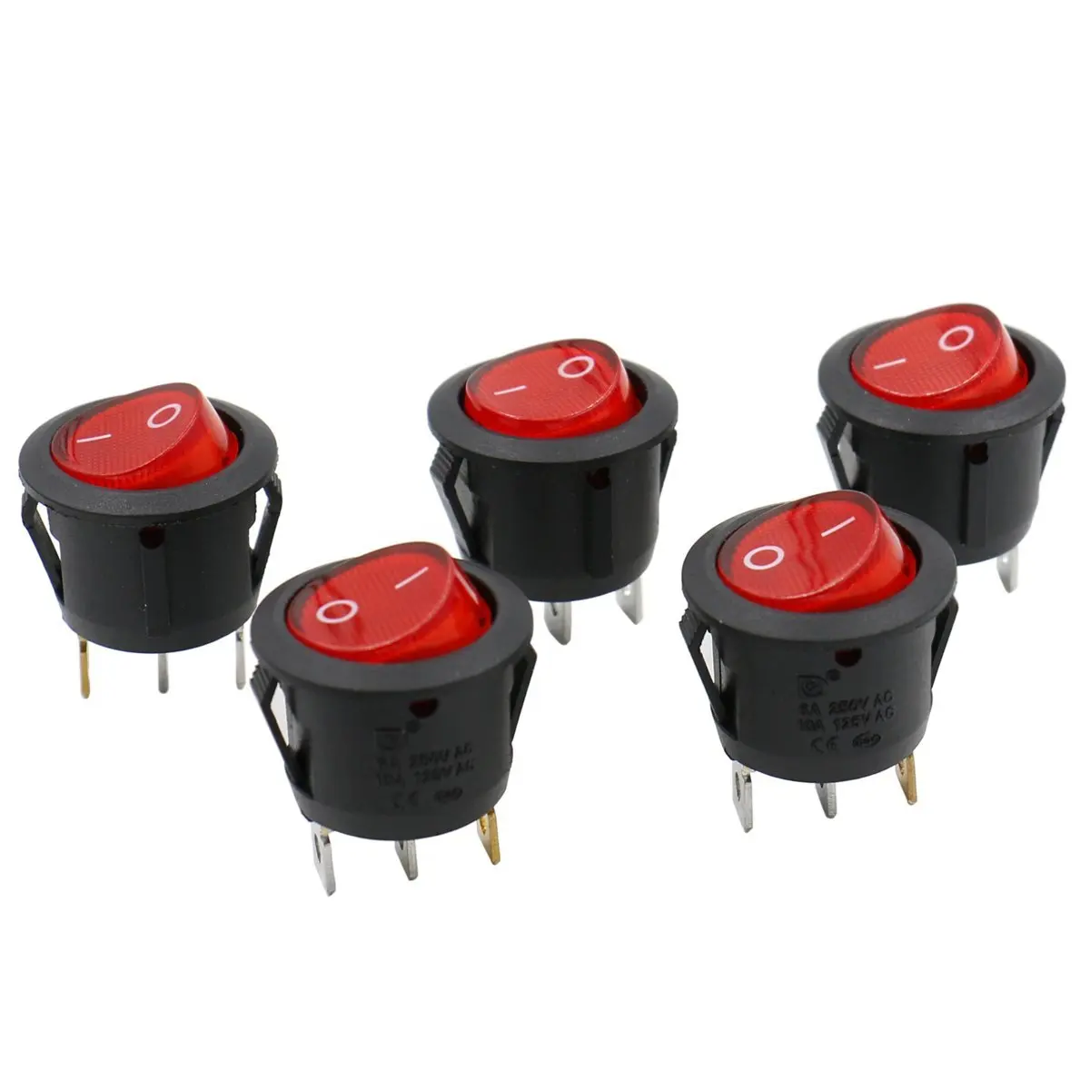 10 шт. 6A 250 В 10A 125 3Pin Овальный клавишный переключатель ВКЛ-ВЫКЛ плоский черный AC Тип