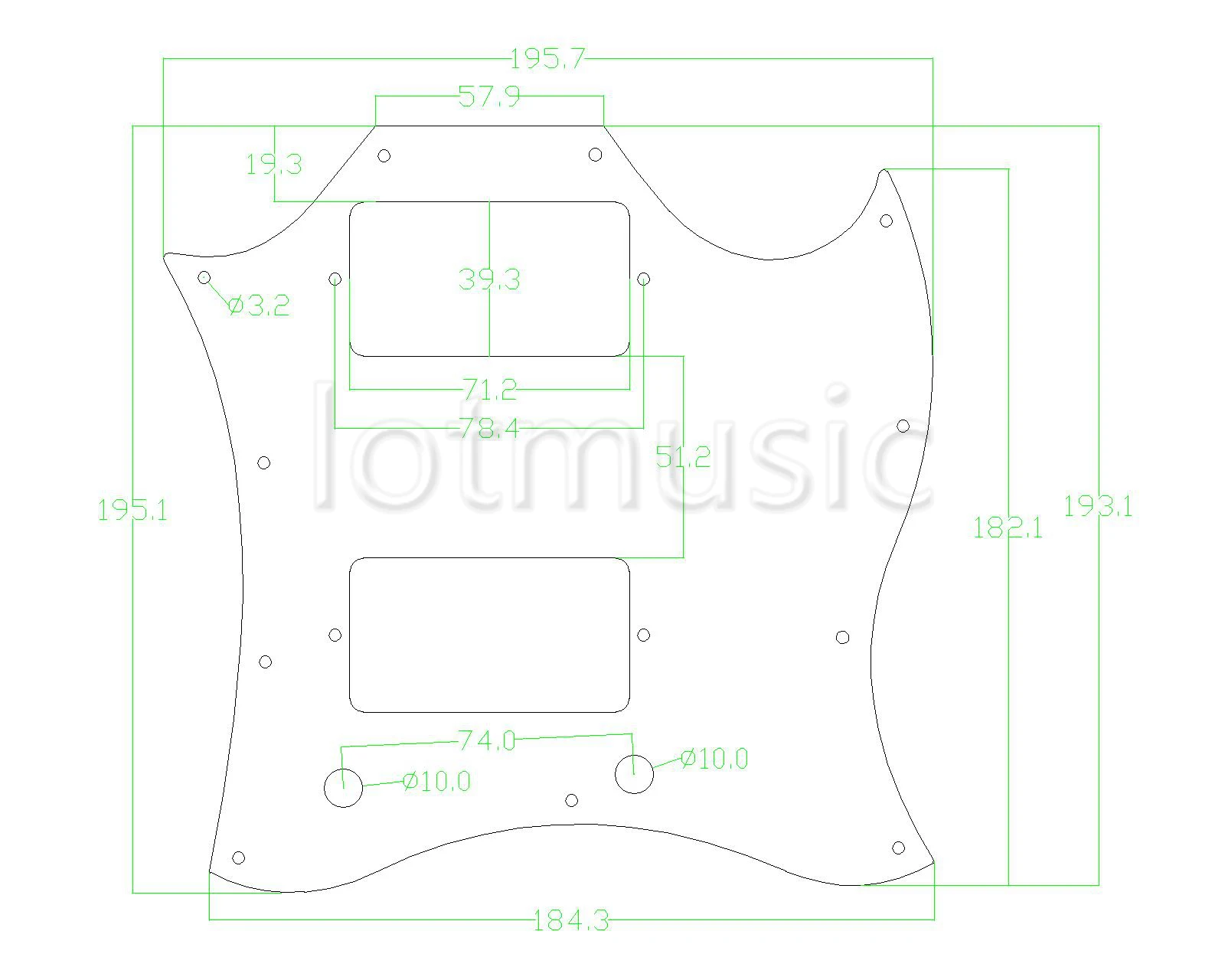 Гитарная гитара ra Pickguard Scratch Plate HH для SG Стандартные запчасти Замена 3 слойный