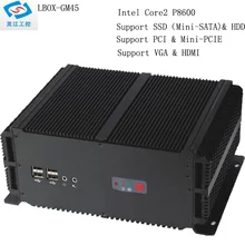 Промышленный прочный ПК компьютер Intel Core P8600 процессор 2xlan/6xusb/6xcom/VGA+ HDMI Встроенные Мини-ПК
