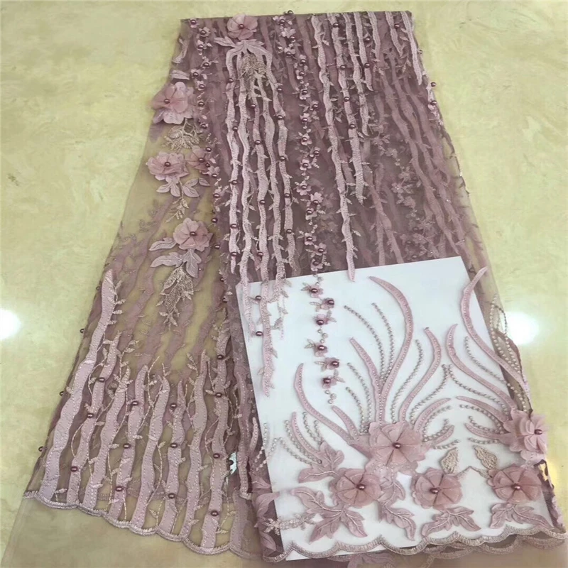 

Onion Color French Nigerian Laces Fabrics High Quality Tulle African Laces Fabric Wedding African French Tulle Lace