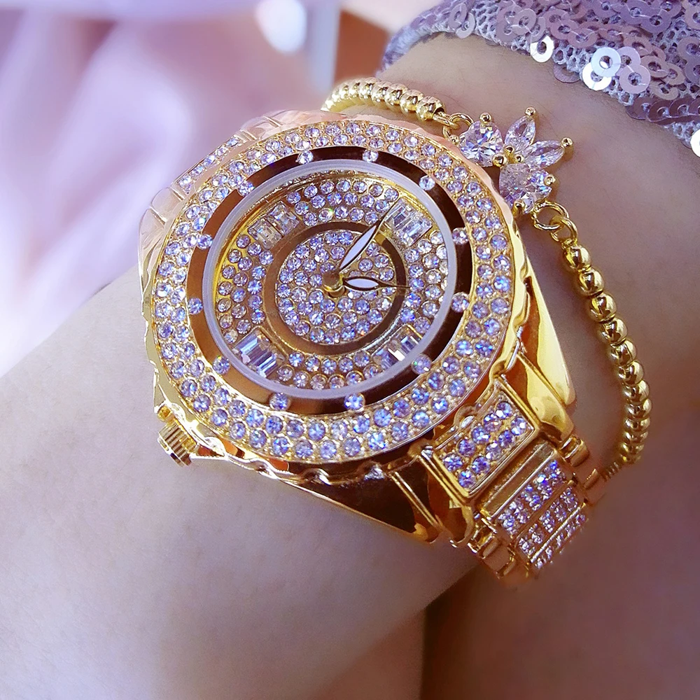 

2018 New Luxury Women Watches Diamond Big Dial Clock Quartz Watches Ladies Fashion Rhinestone Wristwatch Relogios Femininos