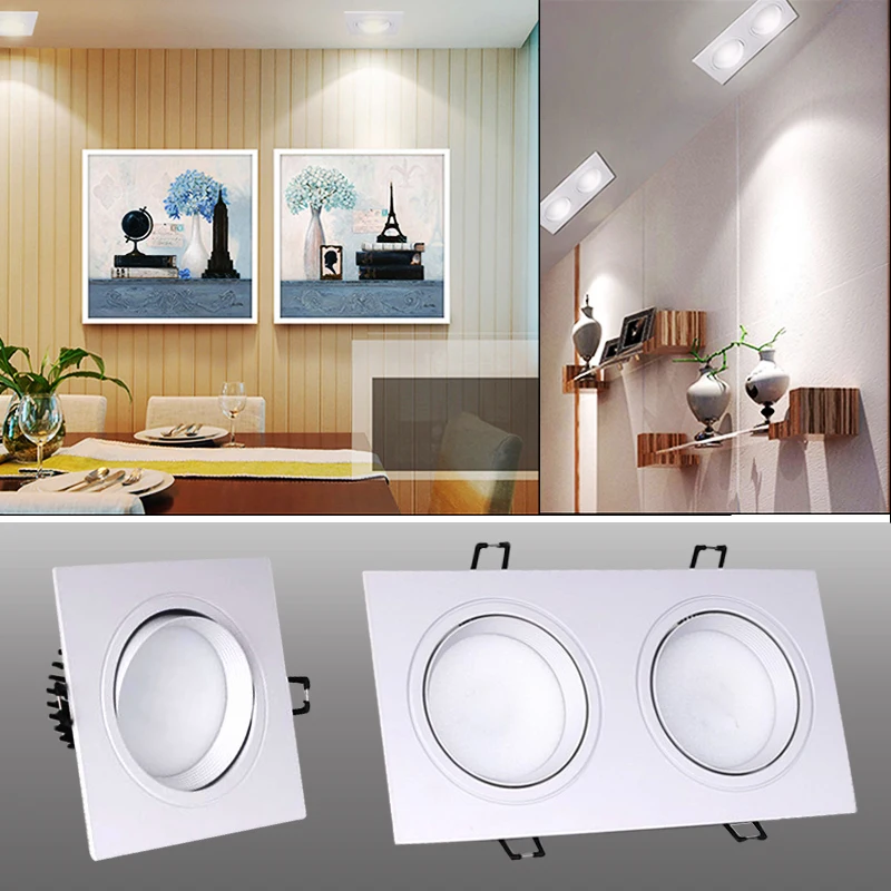 

1PCS Square Dimmable Led downlight light cob Ceiling Spot Light 5w 7w 10w 20w AC110-220V ceiling recessed Lights Indoor Lighting